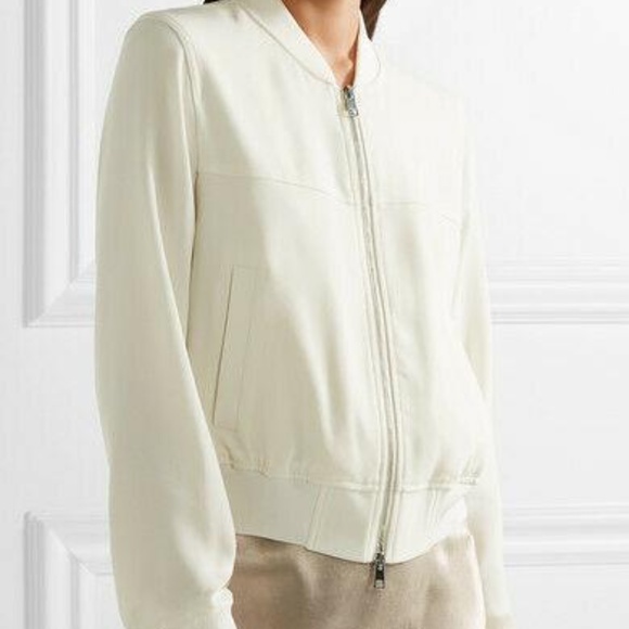 Theory Daryette ribbed knit trimmed crepe jacket S - Picture 1 of 7